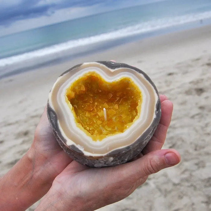 Geode Inspired Crystal Candle