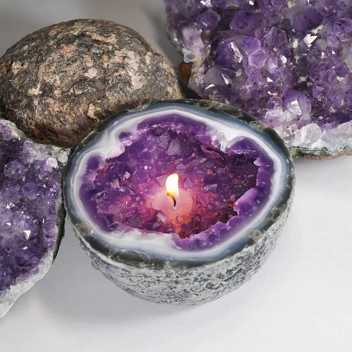 Geode Inspired Crystal Candle