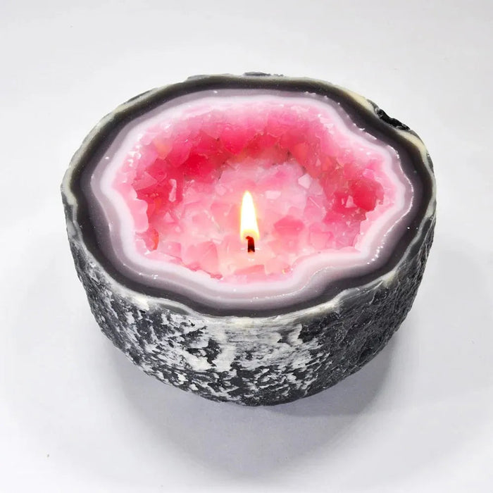 Geode Inspired Crystal Candle