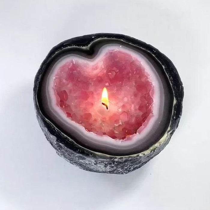 Geode Inspired Crystal Candle