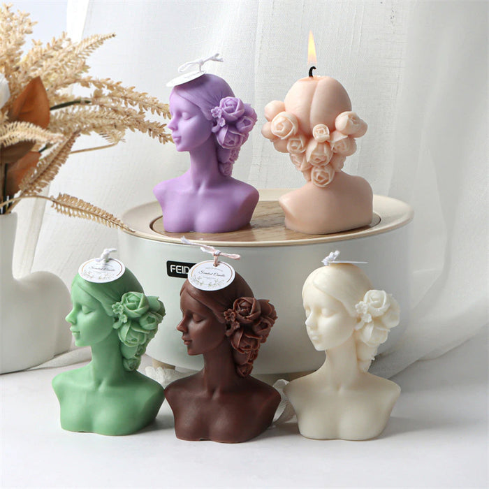 Creative Floral Portrait Candles