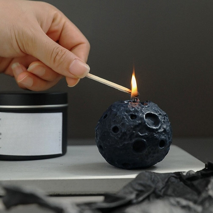 Black Lunar Shaped Scented Candles